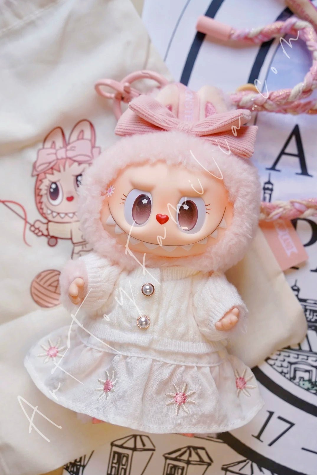 The Monster Labubu Fall Into Sweaters Series-Mokoko Vinyl Plush Pendant