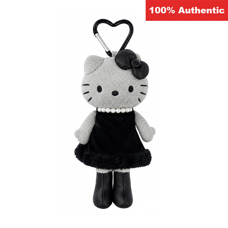 Hello Kitty Monochrome Black Angel Long Leg Keychain - Grey