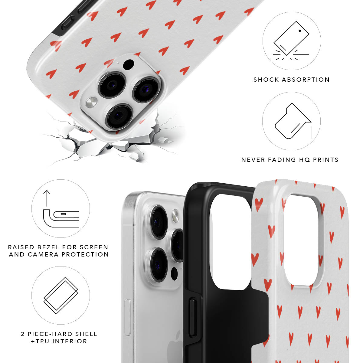 Petite Hearts Tough Case
